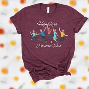 Unisex Friends Crew High Fives positive Vibes Tee